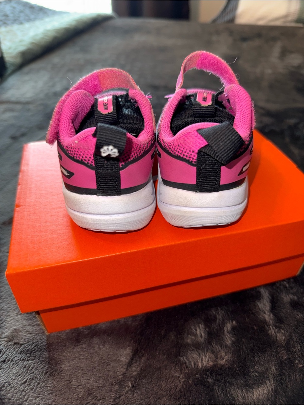 Nike Kids Hot Pink and Black Athletic Sneakers - Picture 3 of 8